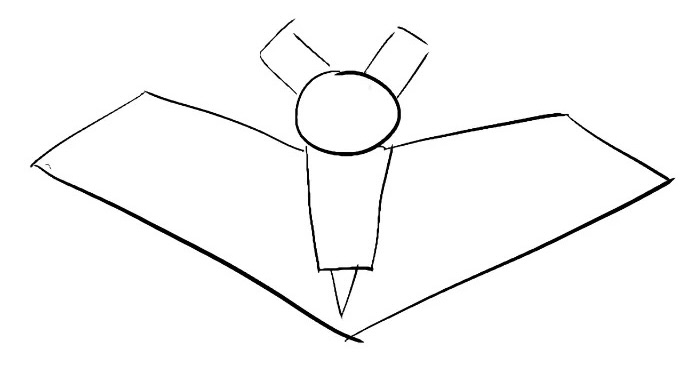 Drawn basic bat shapes